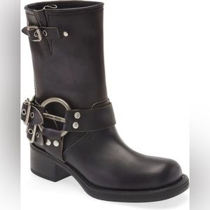 Miu Miu Harness Biker Boot Black